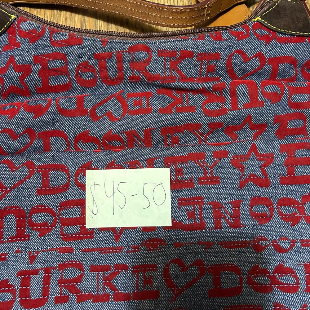 Dooney & Bourke Red and Blue Shoulder Bag with Urban Flair